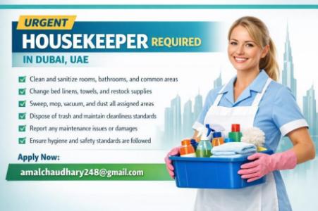 Urgent Housekeeper Required in Dubai