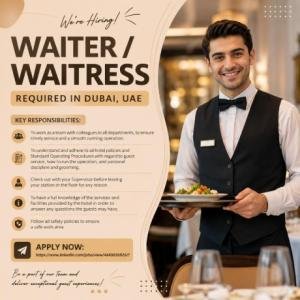 Waiter / Waitress Required in Dubai