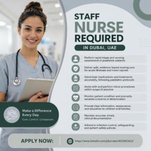 Staff Nurse Required in Dubai