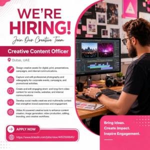 Creative Content Officer Required in Dubai
