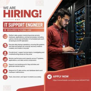 IT Support Engineer Required in Dubai