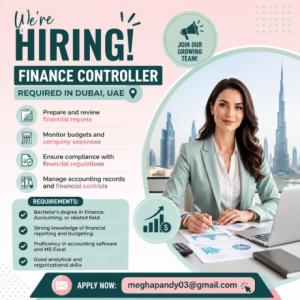 Finance Controller Required in Dubai