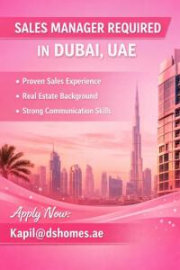 Sales Manager Required in Dubai