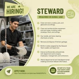 Steward Required in Dubai