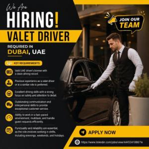 Valet Driver Requried in Dubai