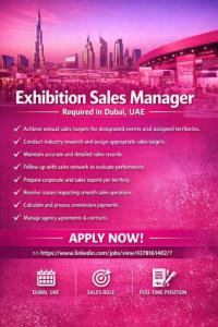 Exhibition Sales Manager Required in Dubai