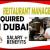 Pre-Opening Restaurant Manager Required in Dubai