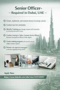 Senior Officer Required in Dubai