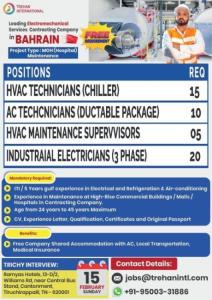 URGENT HIRING – BAHRAIN (MOH Hospital Maintenance Project)