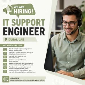 IT Support Engineer Required in Dubai