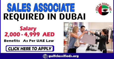 SALES ASSOCIATE REQUIRED IN DUBAI