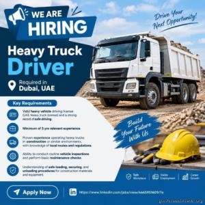 Heavy Truck Driver Required in Dubai