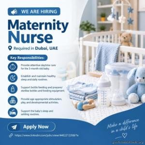 Maternity Nurse Required in Dubai