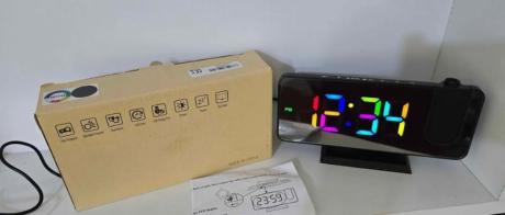 Colourful digital projection clock alarm