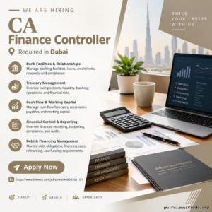 CA Finance Controller Required in Dubai