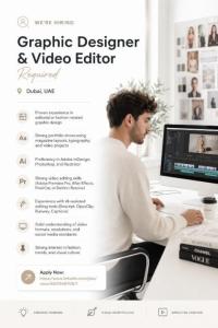 Graphic Designer & Video Editor Required in Dubai