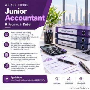 Junior Accountant Required in Dubai