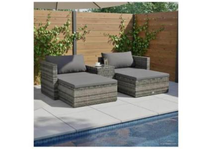 Garden Lounge Set 5 Piece with Cushions Patio Furniture