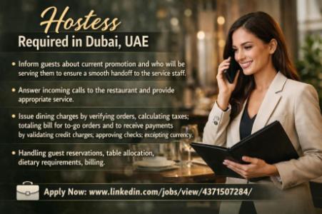 Hostess Required in Dubai
