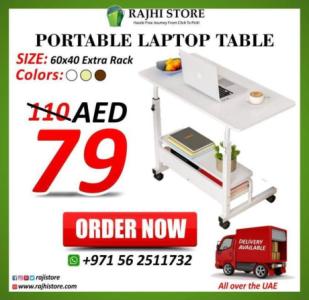 Laptop table adjustable with extra rack shelf bed side table Sufa, eating table, gaming desk