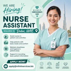 Nurse Assistant Required in Dubai