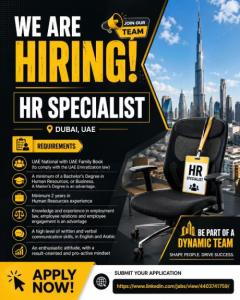 HR Specialist Required in Dubai