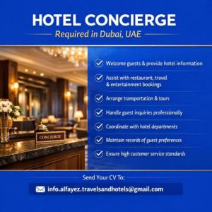 Hotel Concierge Required in Dubai