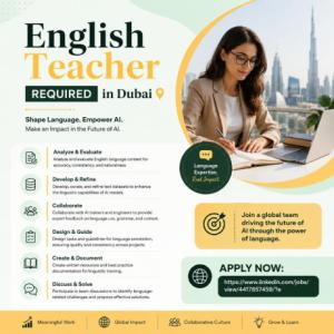 English Teacher Required in Dubai