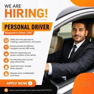 PERSONAL DRIVER Required in Dubai