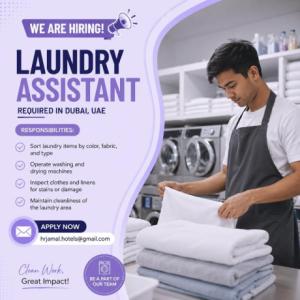 Laundry Assistant Required in Dubai