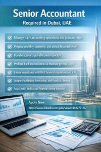 Senior Accountant Required in Dubai