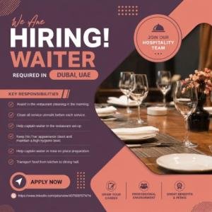 Waiter Required in Dubai