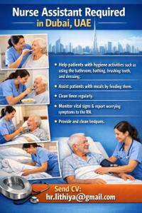 Nurse Assistant Required in Dubai