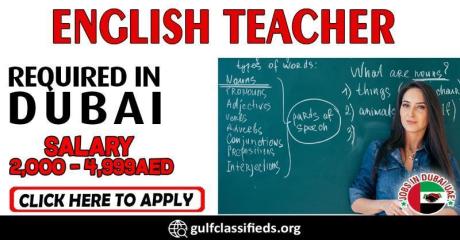 ENGLISH TEACHER REQUIRED IN DUBAI