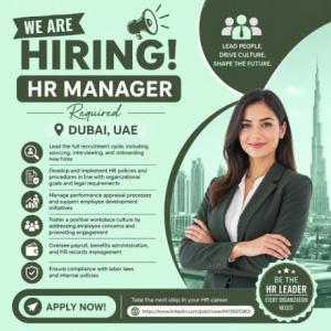 HR Manager Required in Dubai