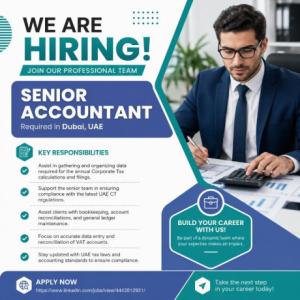 Senior Accountant Required in Dubai