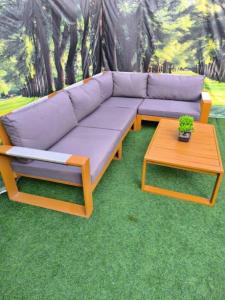 Large Wooden Outdoor Garden Sofa Set