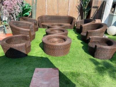 Outdoor rattan sofa set 8 seats