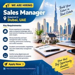 Sales Manager Required in Dubai