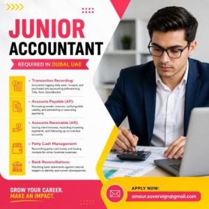 Junior Accountant Required in Dubai
