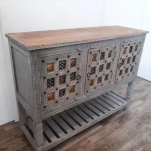 Wooden Vintage Style Console / Grey