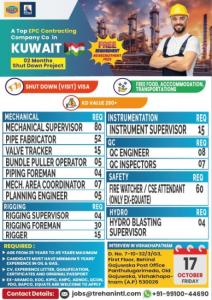 URGENT HIRING – KUWAIT | 2 Months Shut Down Project